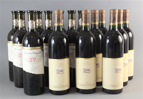 Seven bottles of Windsor Vineyards, Sonoma County Cabernet Sauvignon, 1997 and eight bottles of Beaulieu